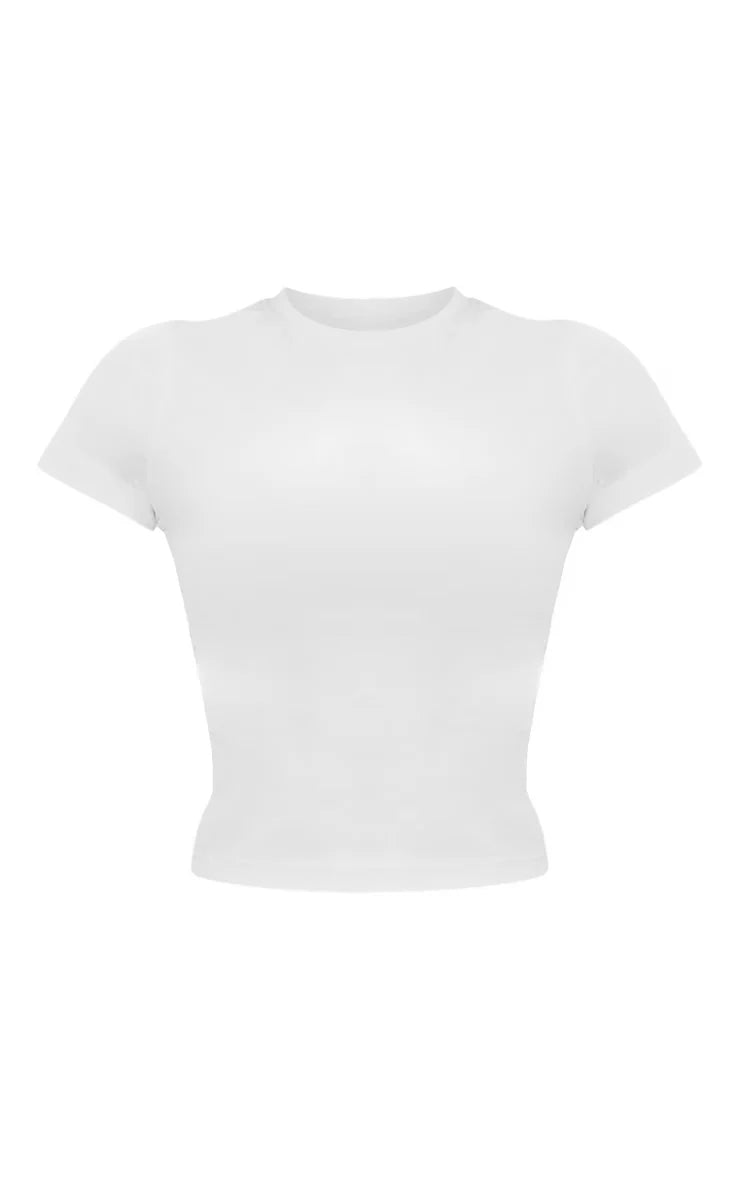 Premium Cream Short Sleeve Melange T-Shirt