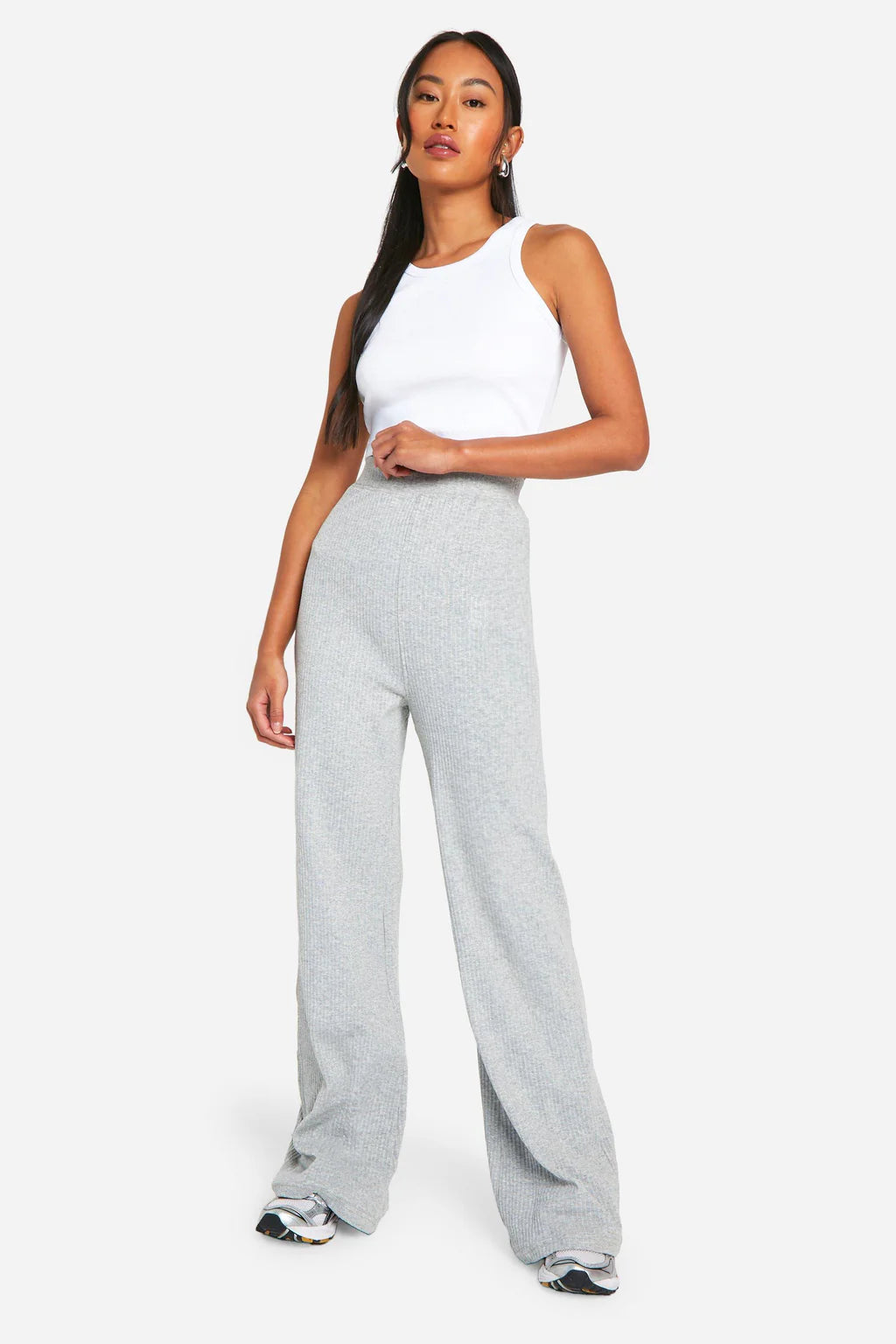 Premium Cotton Rib Wide Leg Trouser