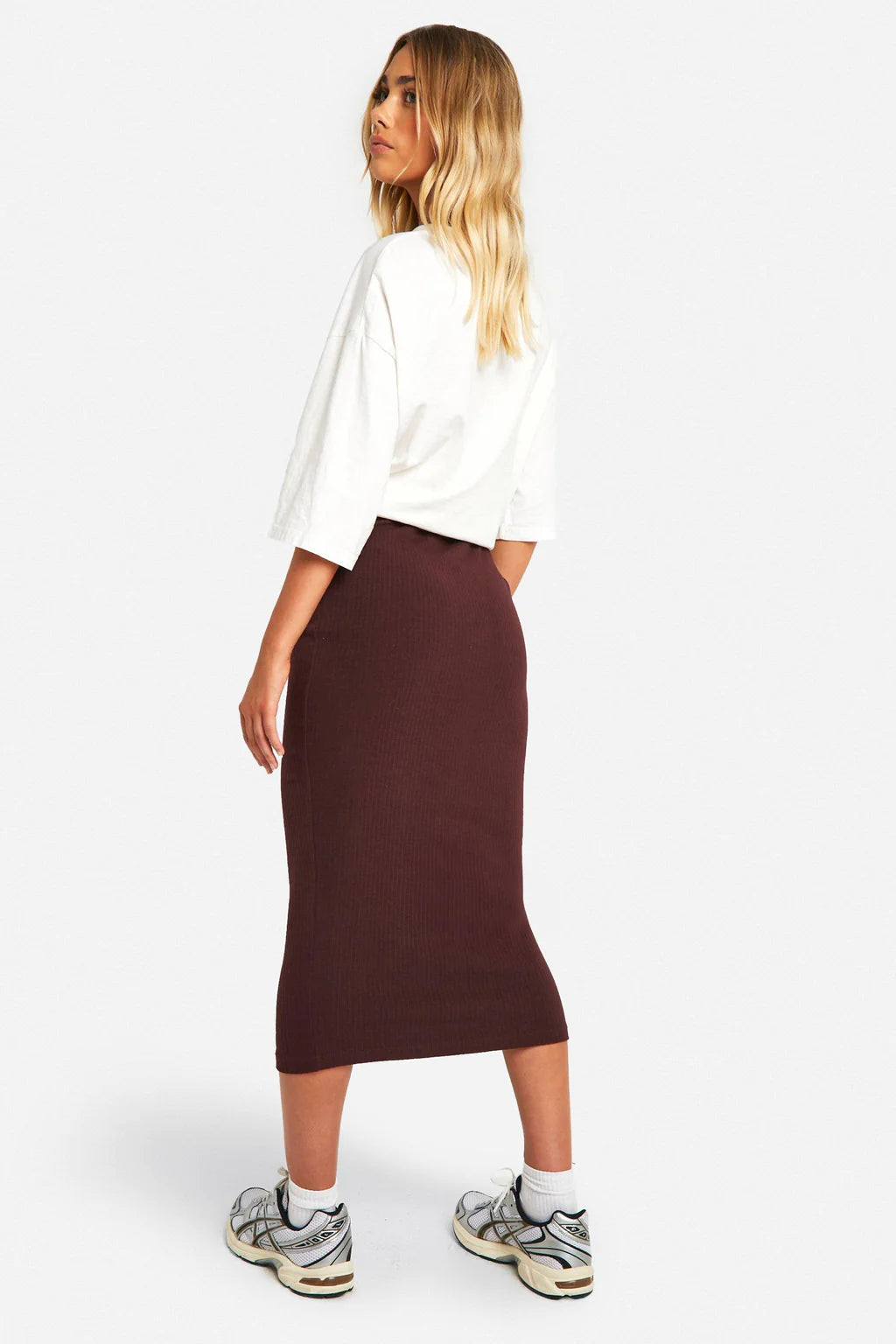 Premium Cotton Rib Midaxi Skirt