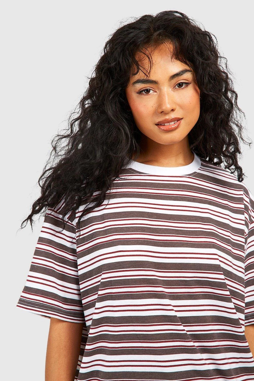 BASIC PREMIUM COTTON OVERSIZED STRIPED T-SHIRT