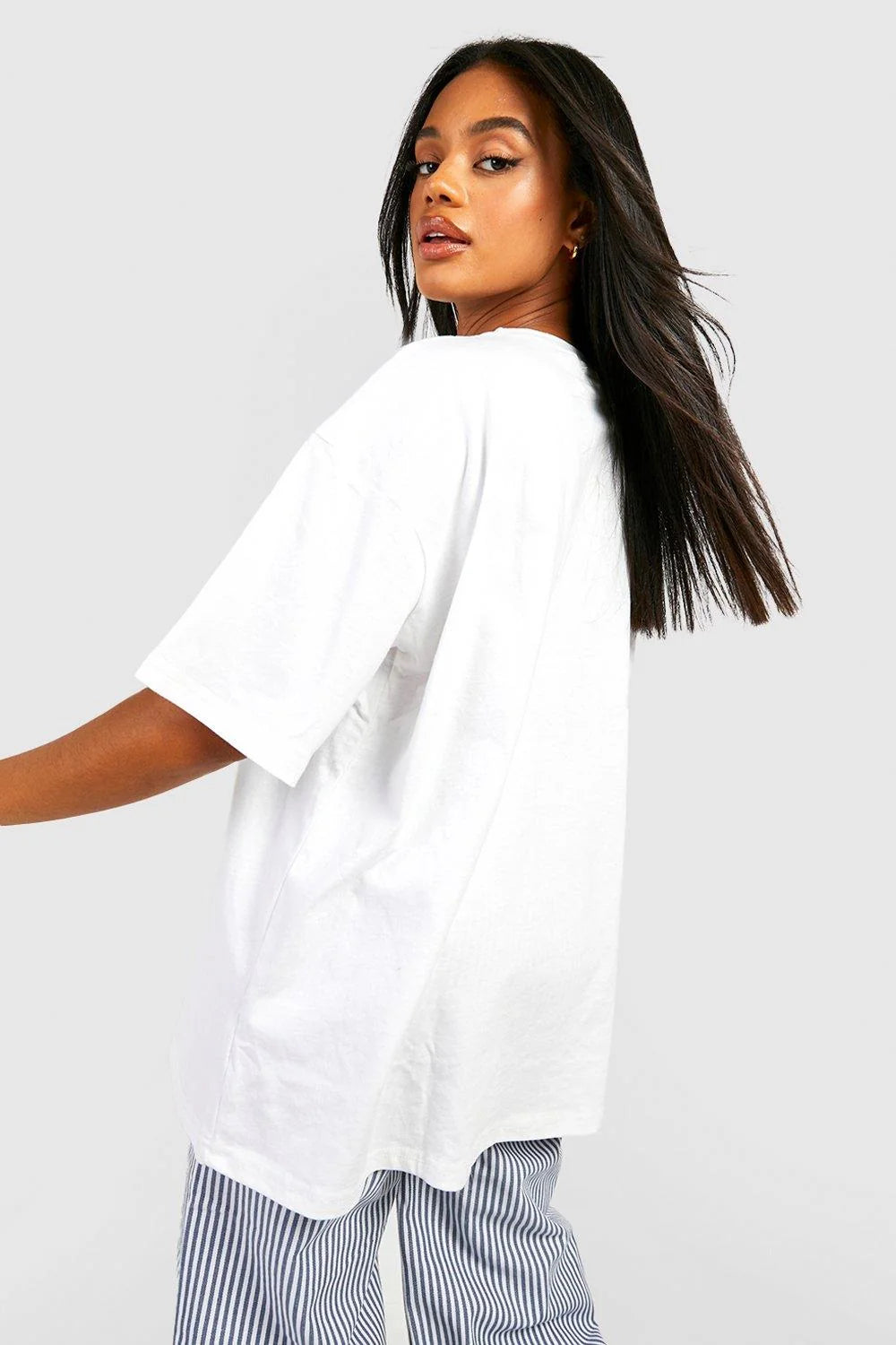 White Basic Cotton Oversized T-shirt